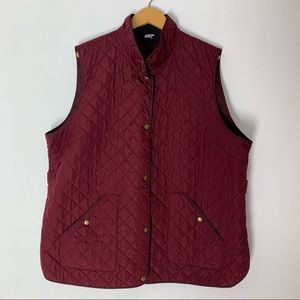 Lands’ End Insulated Quilted Barn Vest Size 2X 22W